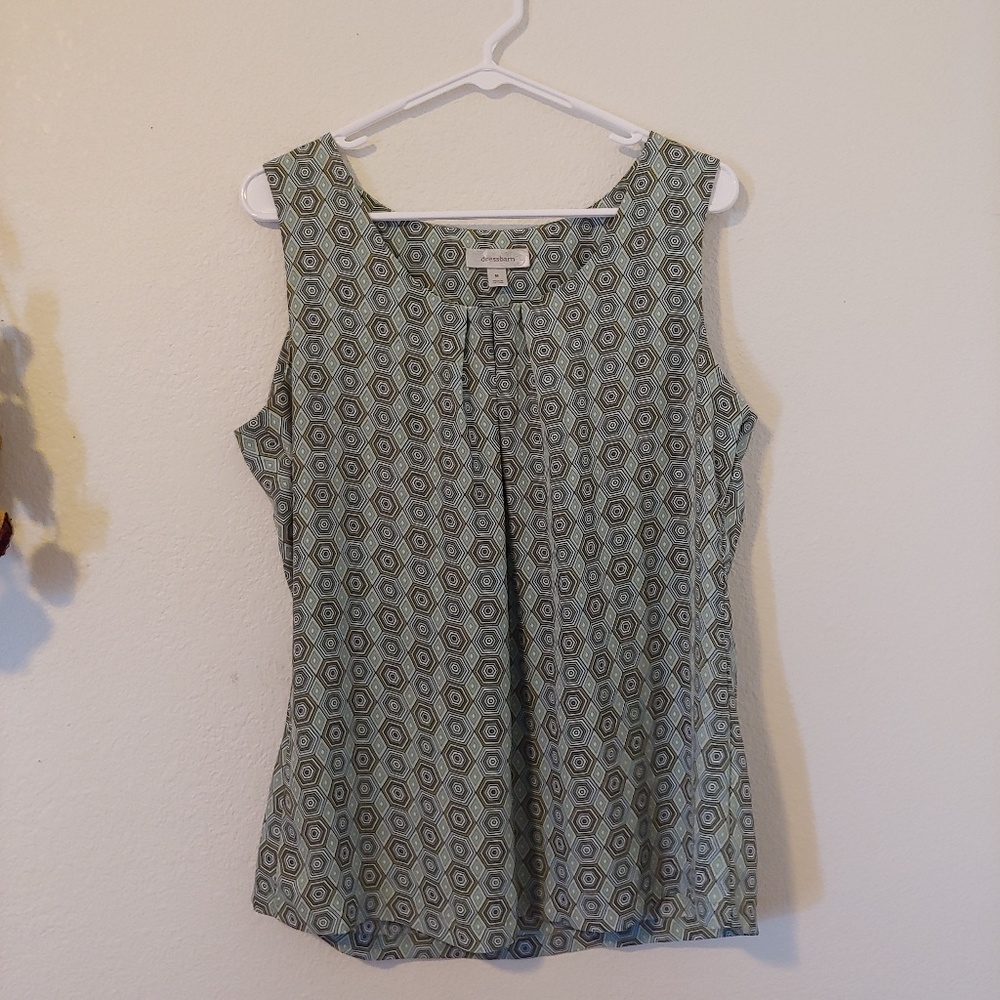 Pleated Patterned Blouse